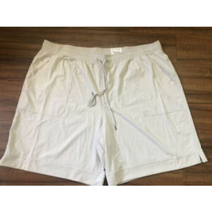St John’s Bay Woman Stretch  Bermuda Shorts Khaki Plus Sz 3X Elastic Waist NWT